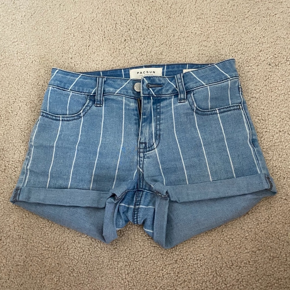 PacSun striped jean shorts